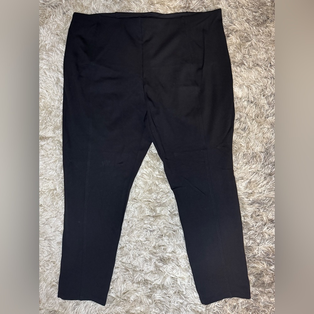 T Tahari Women's Plus Size Classic Black Pants With Tummy Control 2X